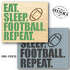 Eat Sleep Football Repeat Stencil