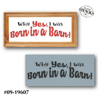 Why Yes, I Was Born in a Barn Stencil By Sharon Cook