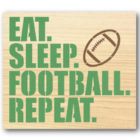 Eat Sleep Football Repeat Stencil