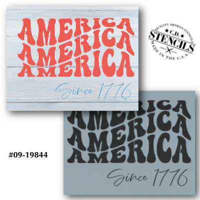 America America America 1776 Stencil