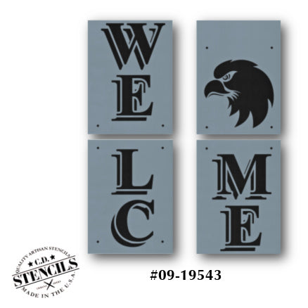 Porch Sign: Eagle Welcome Stencil