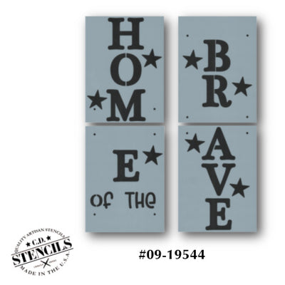 Porch Sign: Home of the Brave Stencil
