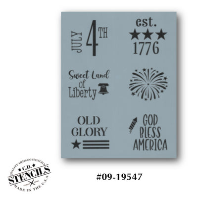 Word Blocks: July 4 Stencil