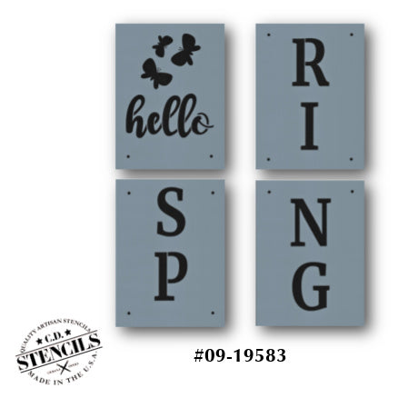 Porch Sign: Hello Spring Stencil | Cupboard Distributing
