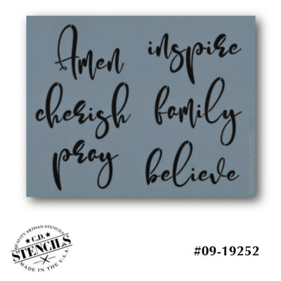 Inspirational Words Stencil