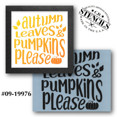 Autumn Leaves & Pumpkins Please Stencil