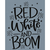 Red White and Boom Stencil