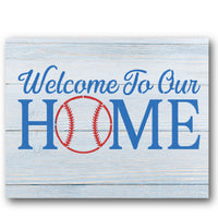 Welcome Home - Baseball Stencil