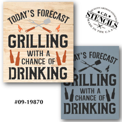 Grilling With a Chance of Drinking Stencil