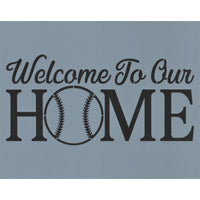 Welcome Home - Baseball Stencil