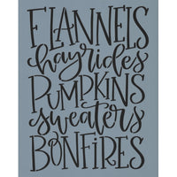 Flannels Hayrides Pumpkins Stencil