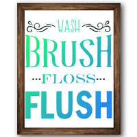 Wash Brush Floss Flush Stencil