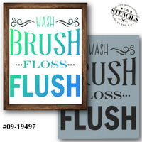 Wash Brush Floss Flush Stencil