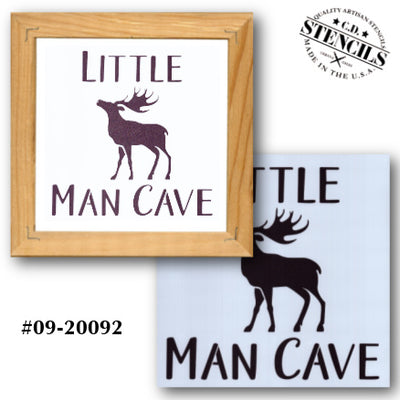 Little Man Cave Stencil Cupboard Distributing