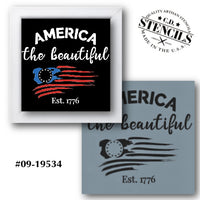 America the Beautiful Est 1776 Stencil
