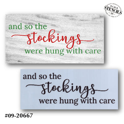 And So the Stockings Were Hung Stencil