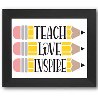 Teach Love Inspire Pencils Stencil