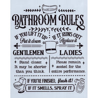 Funny Bathroom Rules Stencil