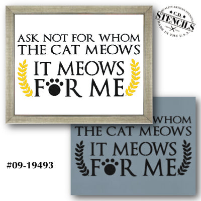The Cat Meows Stencil