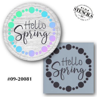 Hello Spring Dots Stencil