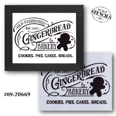 Old Fashioned Gingerbread Bakery Stencil