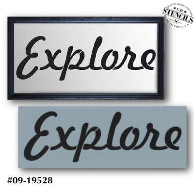 Simple Sayings:  Explore Script Stencil