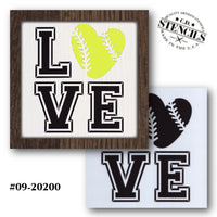 LOVE Baseball/Softball Stencil