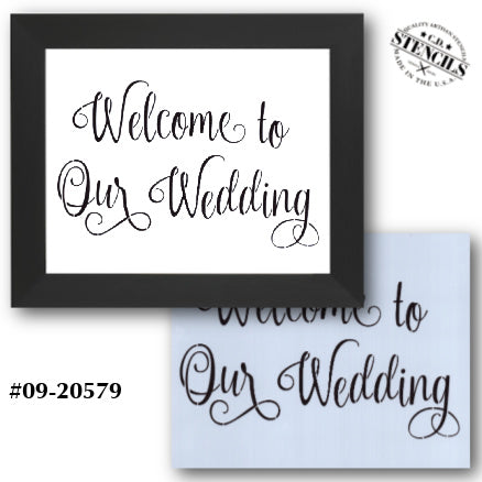 Welcome to Our Wedding Script Stencil