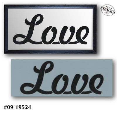 Simple Sayings:  Love Script Stencil
