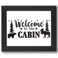 Welcome to the Cabin Moose & Bear Stencil