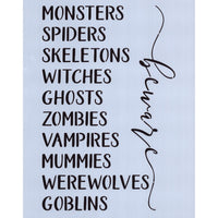 Halloween List Stencil