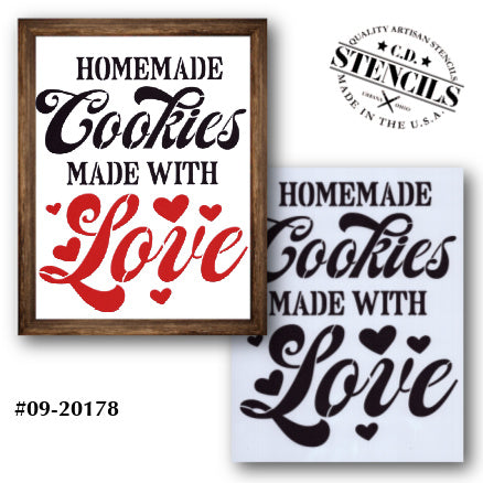 Cookies Made with Love Stencil