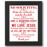 No Soliciting Stencil
