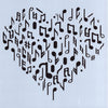 Music Heart Background Stencil