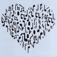 Music Heart Background Stencil