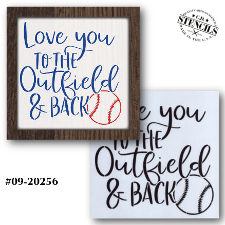 Love You to the Outfield and Back Stencil