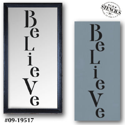 Simple Sayings: Believe Vertical Stencil