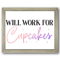 Will Work for Cupcakes Stencil