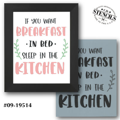 Sleep in the Kitchen Stencil