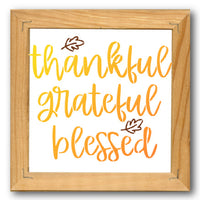 Thankful Grateful Blessed Leaves Stencil