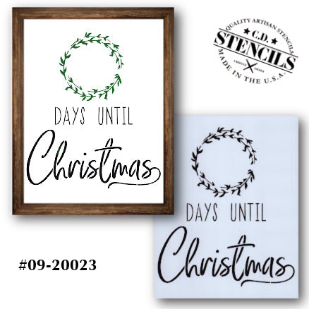 Days Until Christmas Wreath Stencil