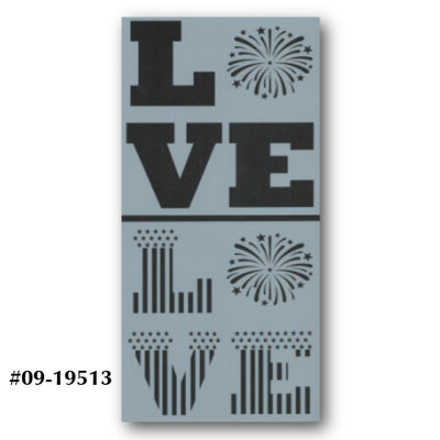 Firework Love 2pc. Stencil