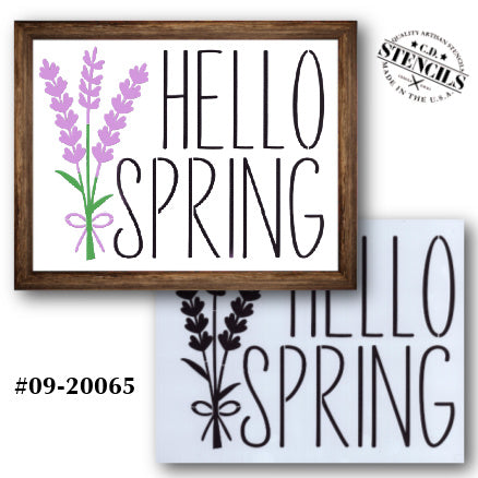 Hello Spring Lavender Stencil | Cupboard Distributing