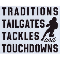 Traditions Tailgates Tackles Stencil