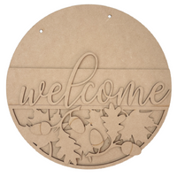Welcome Acorn and Leaves Hanger