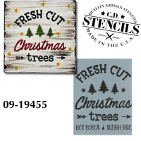 Fresh Cut Christmas Trees Stencil