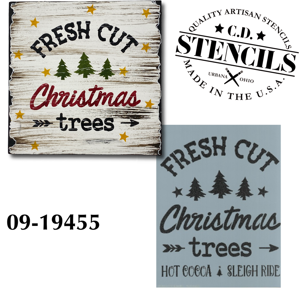Fresh Cut Christmas Trees Stencil