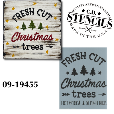 Fresh Cut Christmas Trees Stencil