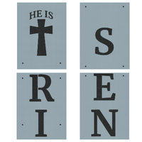 Porch Sign:  He Is Risen Stencil