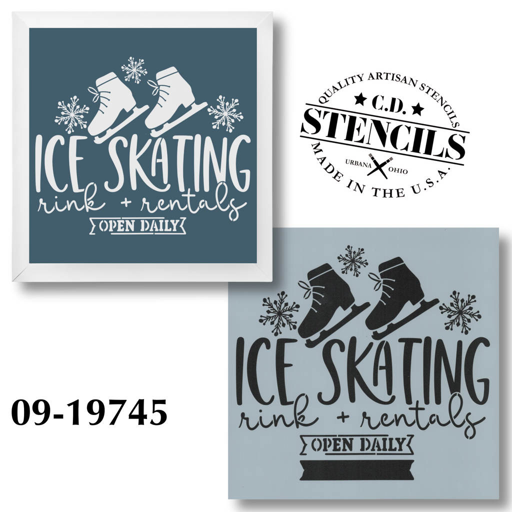 Ice Skating Rink & Rentals Stencil